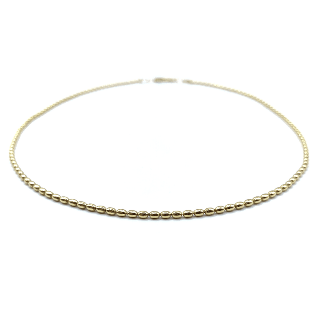 erin gray:14k Gold Filled 15" Oval Pattern Necklace - Waterproof!
