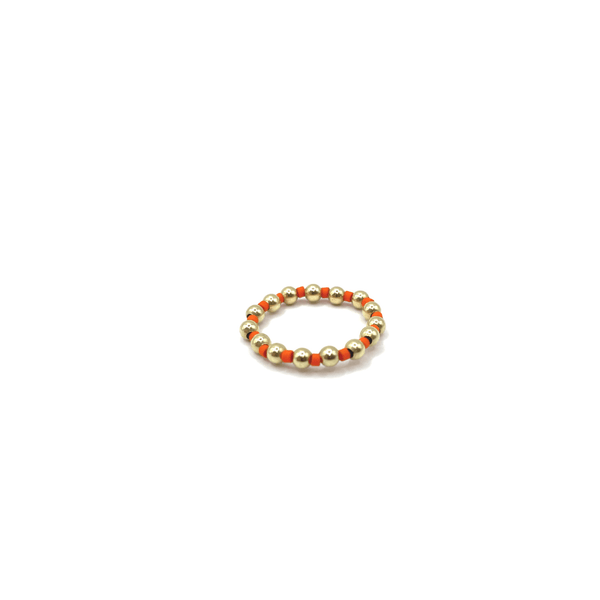 erin gray:3mm Waterproof Stretch Ring Color Crush Newport ORANGE & Gold Filled