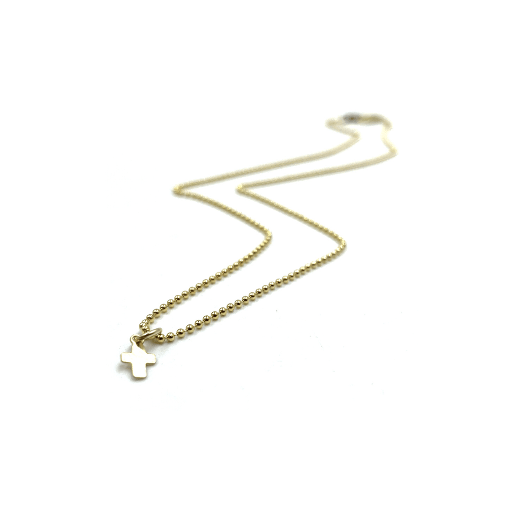 erin gray:14k Gold Filled 15" Baby Bliss Necklace with Luxe Cross- Waterproof!