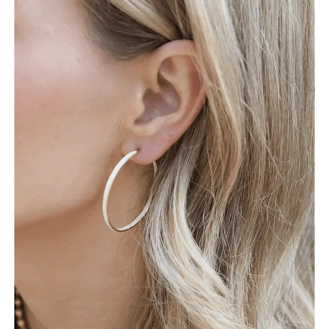 Mykonos Enameled Hoop Earrings – erin gray - Main Image