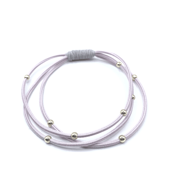 erin gray:Single Water Pony 3mm Gold Waterproof Hair Band in Pink and Light Gray (#S6)