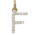 erin gray:14k Gold and Diamond Initial Necklace,F / 16 inch