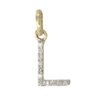 erin gray:14k Gold and Diamond Initial Necklace,L / 16 inch