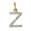 erin gray:14k Gold and Diamond Initial Necklace,Z / 16 inch