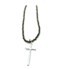 erin gray:Prayer Cross on Pyrite Necklace in Silver