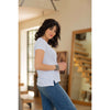 erin gray:Short Sleeve Jeans V in White