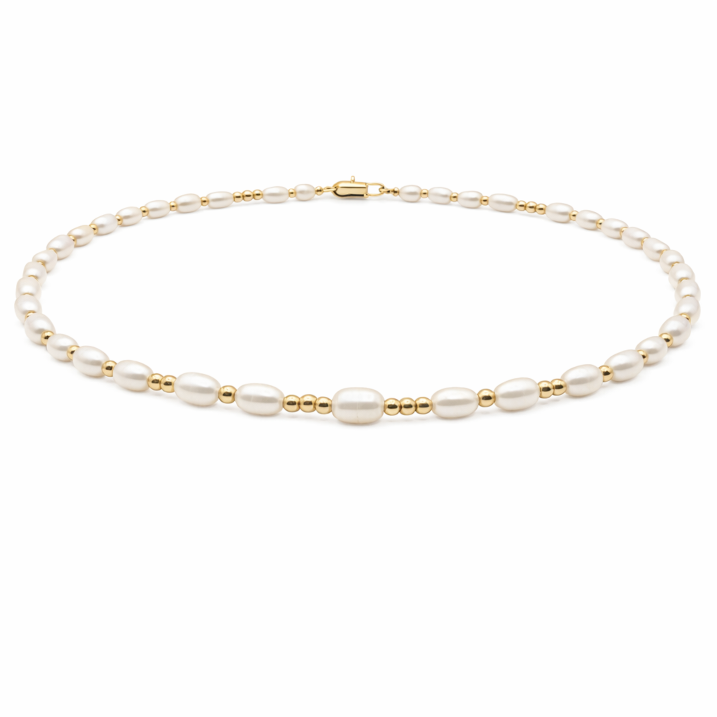 2mm Dainty Pearl 14k Gold Filled Waterproof Necklace