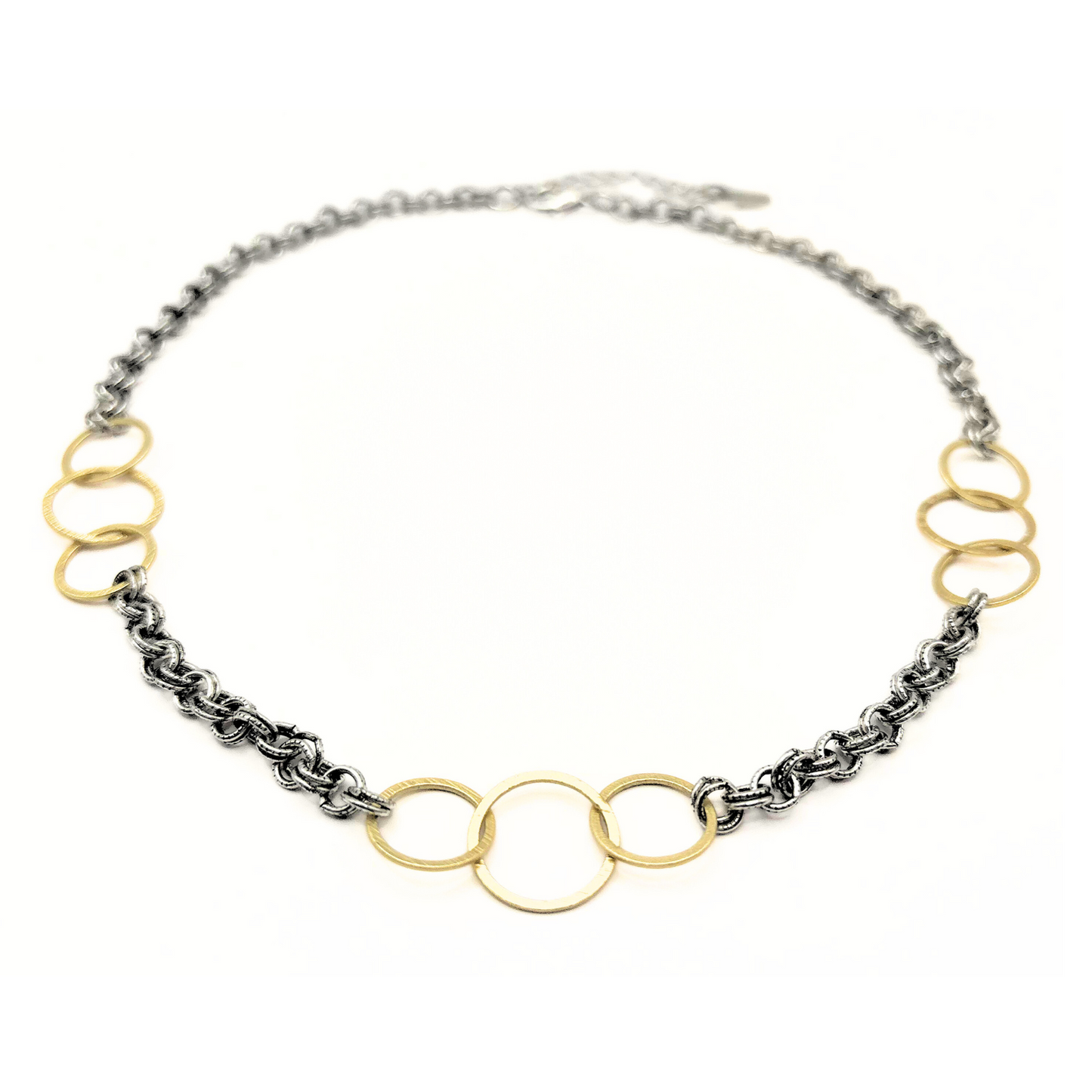 Allure Gold Trinity Statement Necklace in Mixed Metal