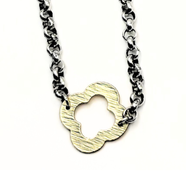 Gold Clover Allure Short Necklace in Mixed Metal