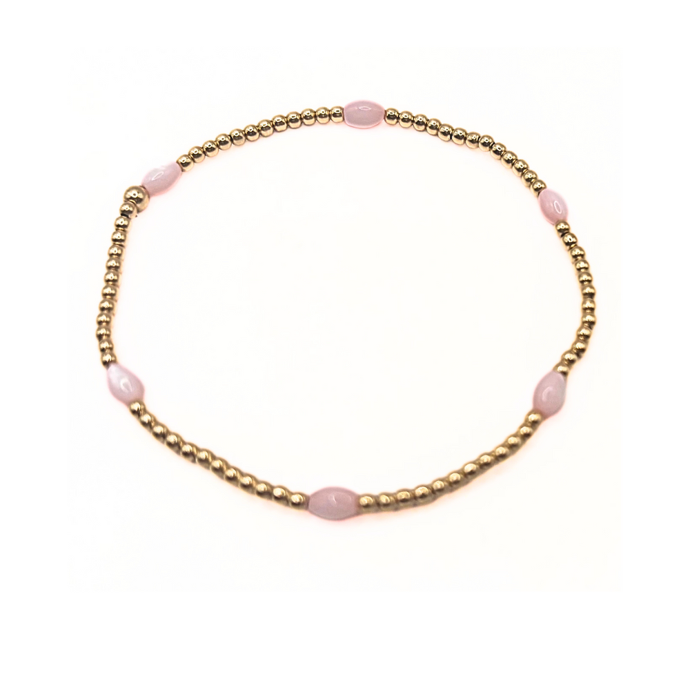 Pink opal & gold-filled Waterproof bracelet - Erin Gray 