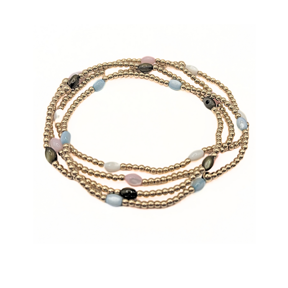 opal & gold-filled Waterproof bracelet stack - Erin Gray