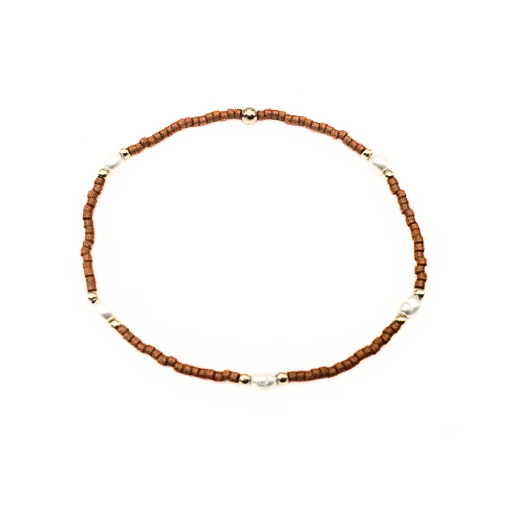 Game Day pearl and burnt orange bracelet – Erin Gray