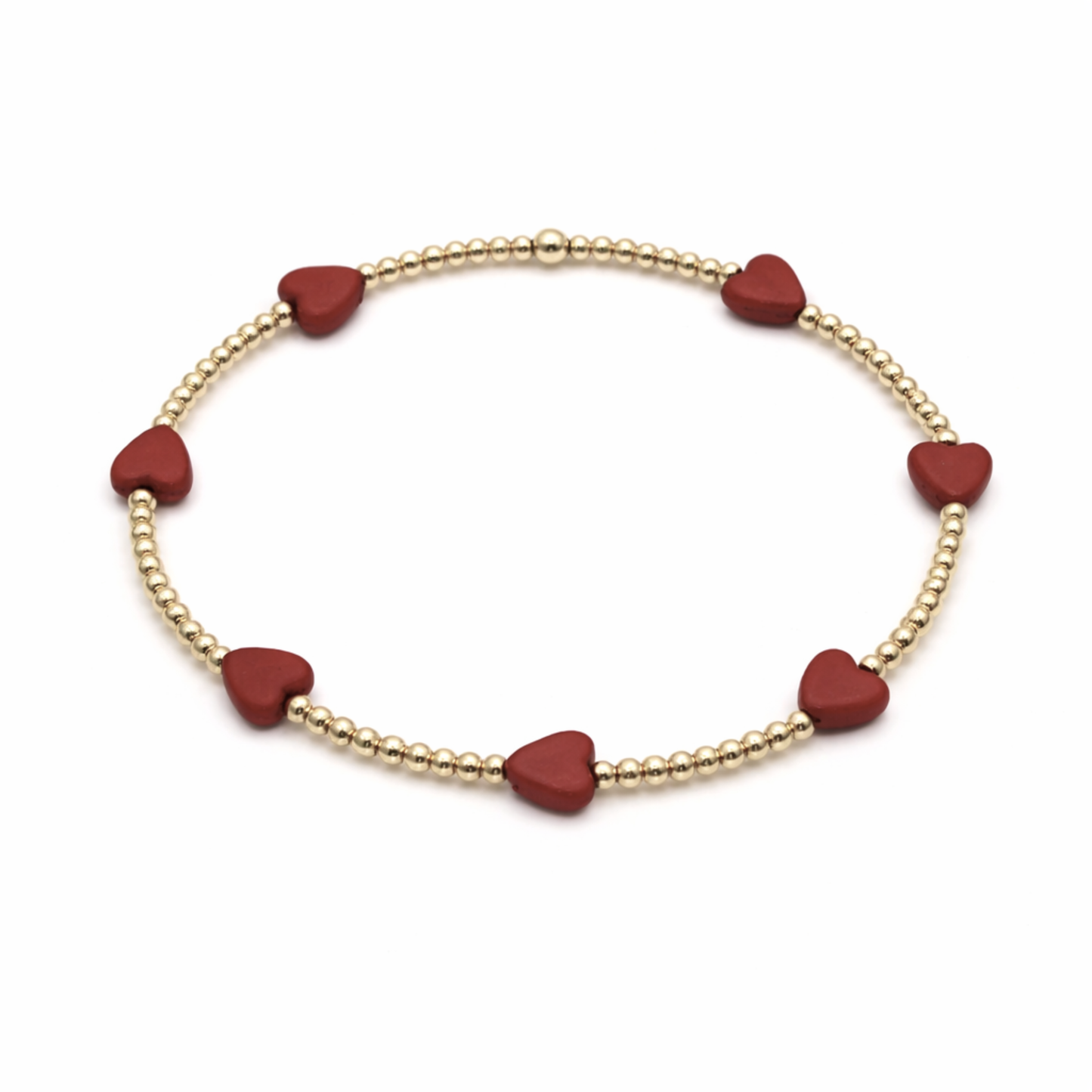 The Love Bracelet in Matte Red Natural Stone