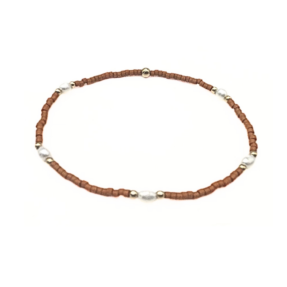 Game Day pearl and burnt orange bracelet – Erin Gray