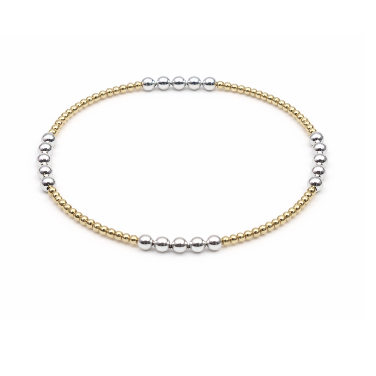 The Hamptons Alloy 2x3 14k Gold-Filled with Sterling Beaded Bracelet