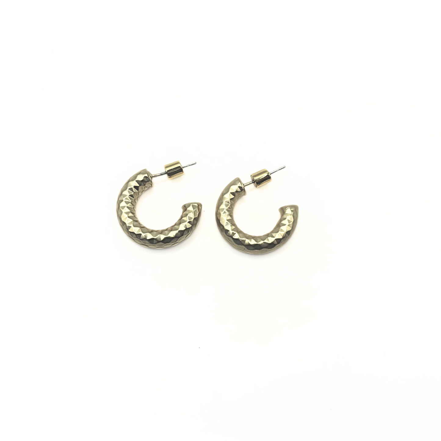 Allure 20mm Brushed Gold Hammered Hoop Earring