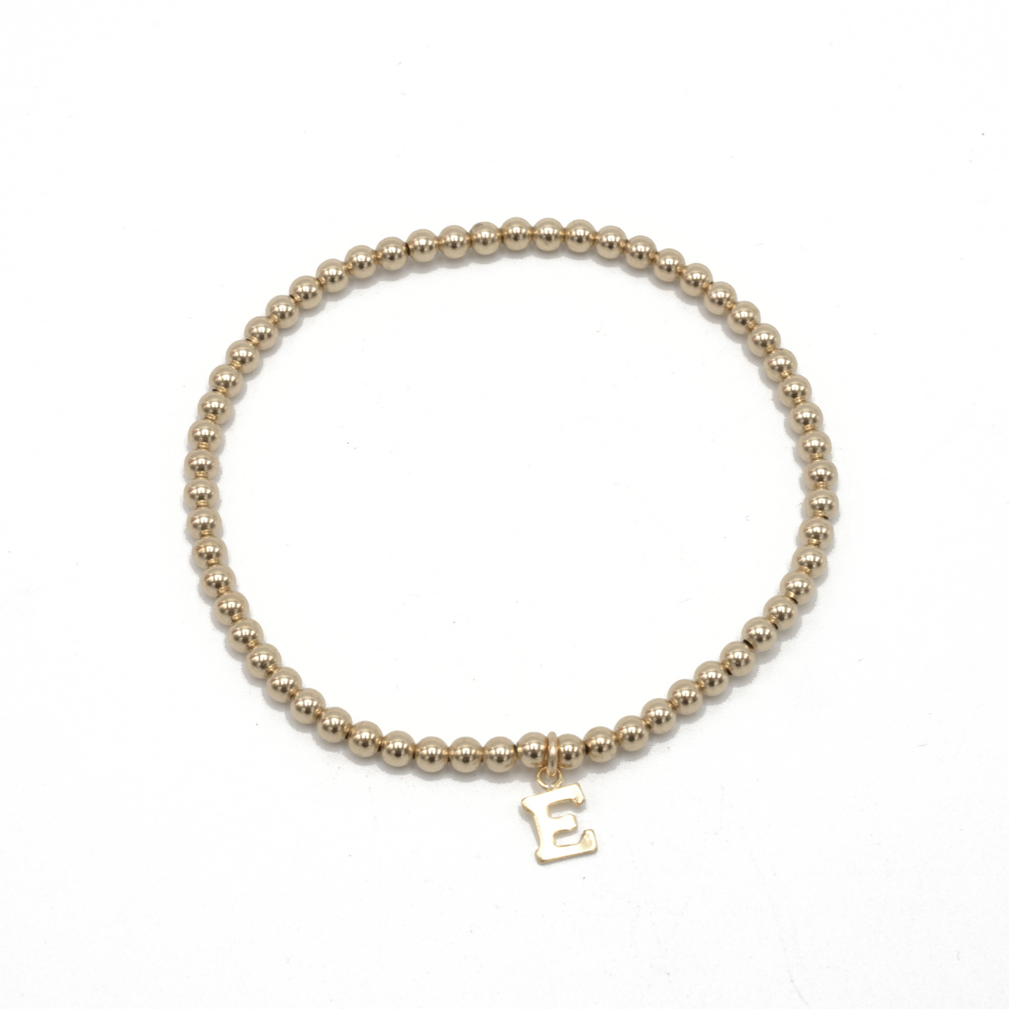 3mm Gold Filled Initial Charm Waterproof Bracelets- Erin Gray