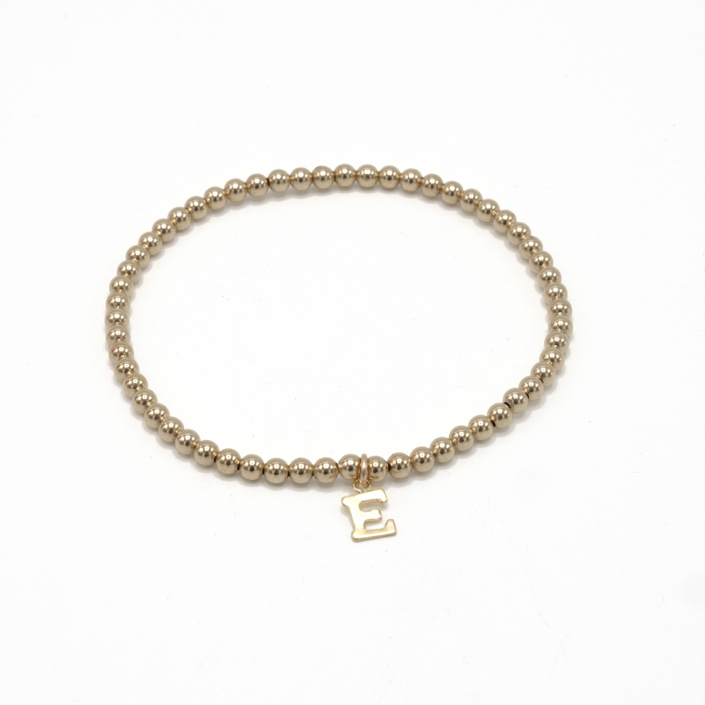 
                      
                        3mm Gold Filled Initial Charm Waterproof Bracelet - Erin Gray
                      
                    