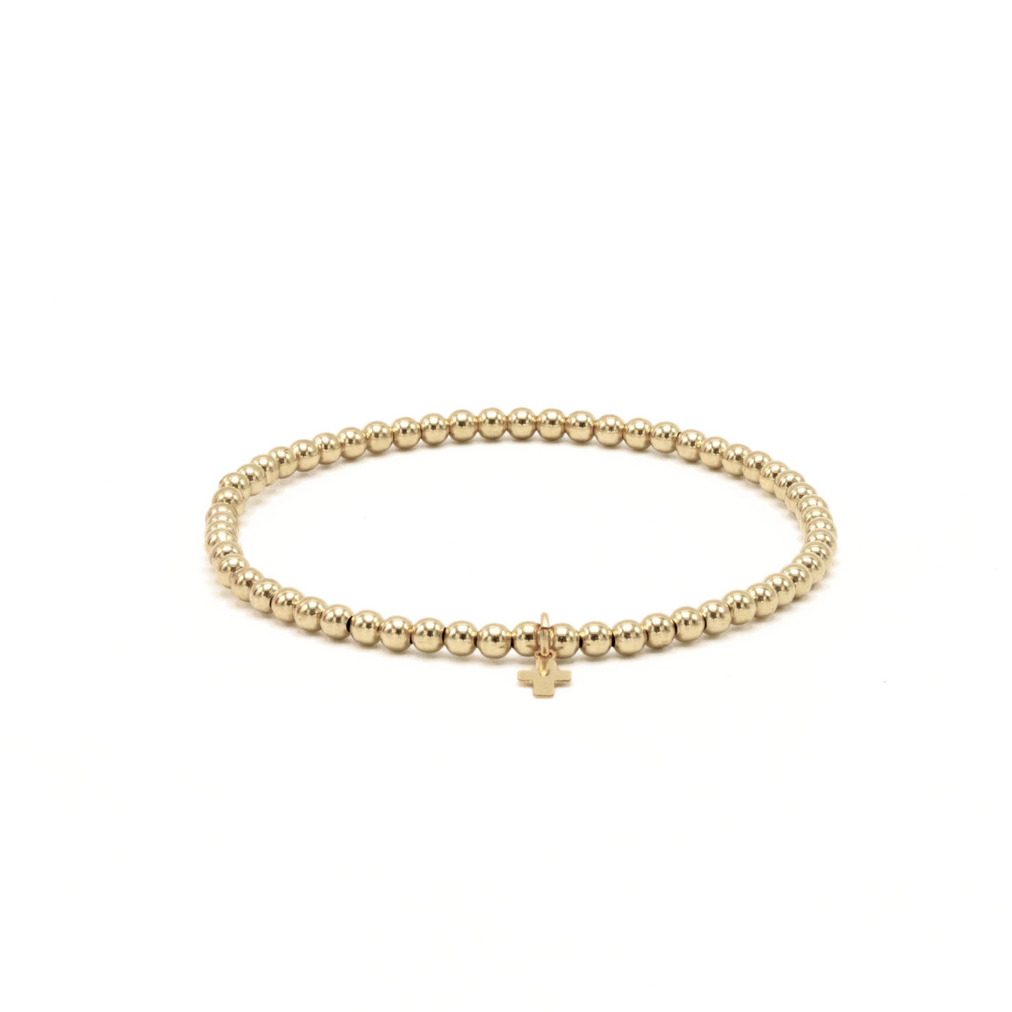 3mm Gold Filled Karma Waterproof Bracelet with Luxe Cross