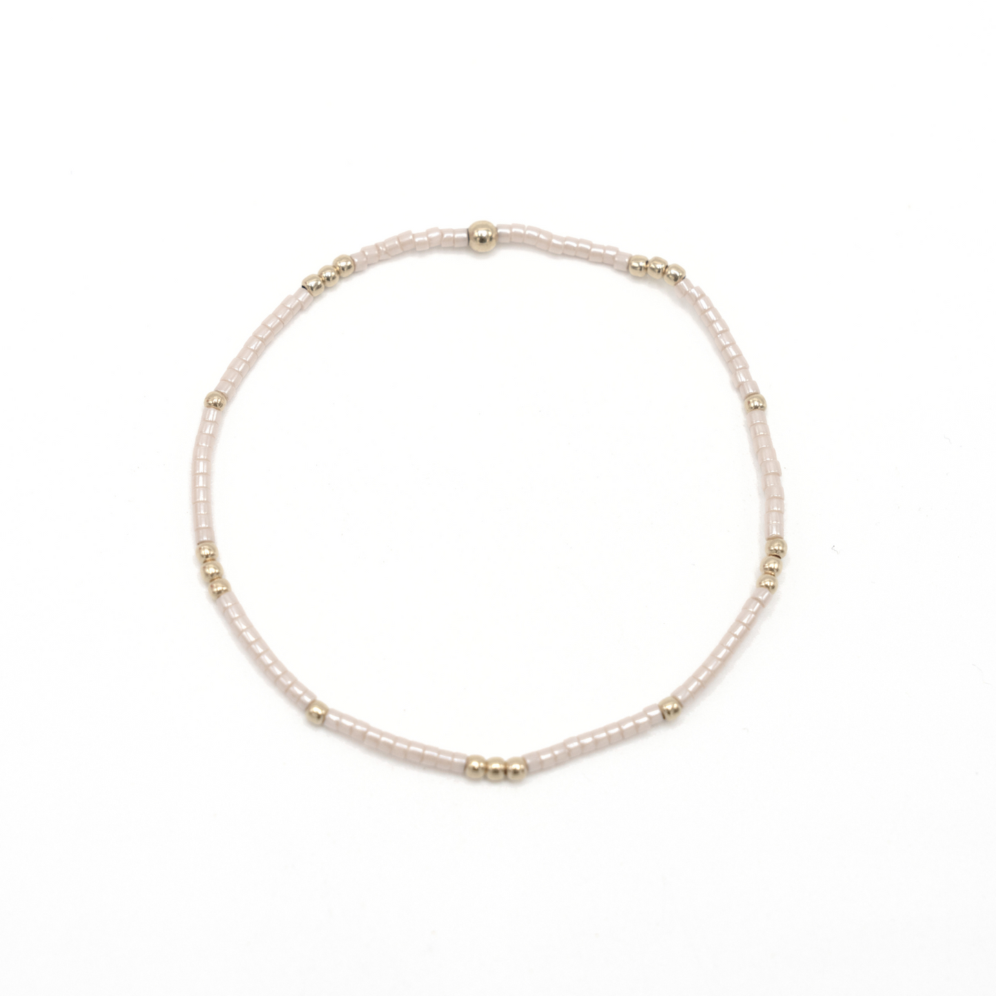 2mm Newport PALEST PINK + Gold Filled Waterproof Bracelet- Erin Gray