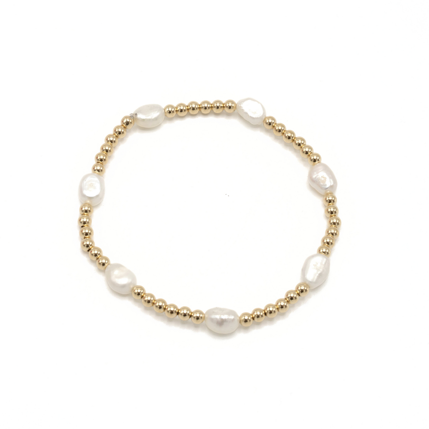 Baroque Patterned Pearl Bracelet in 14k Gold-Filled