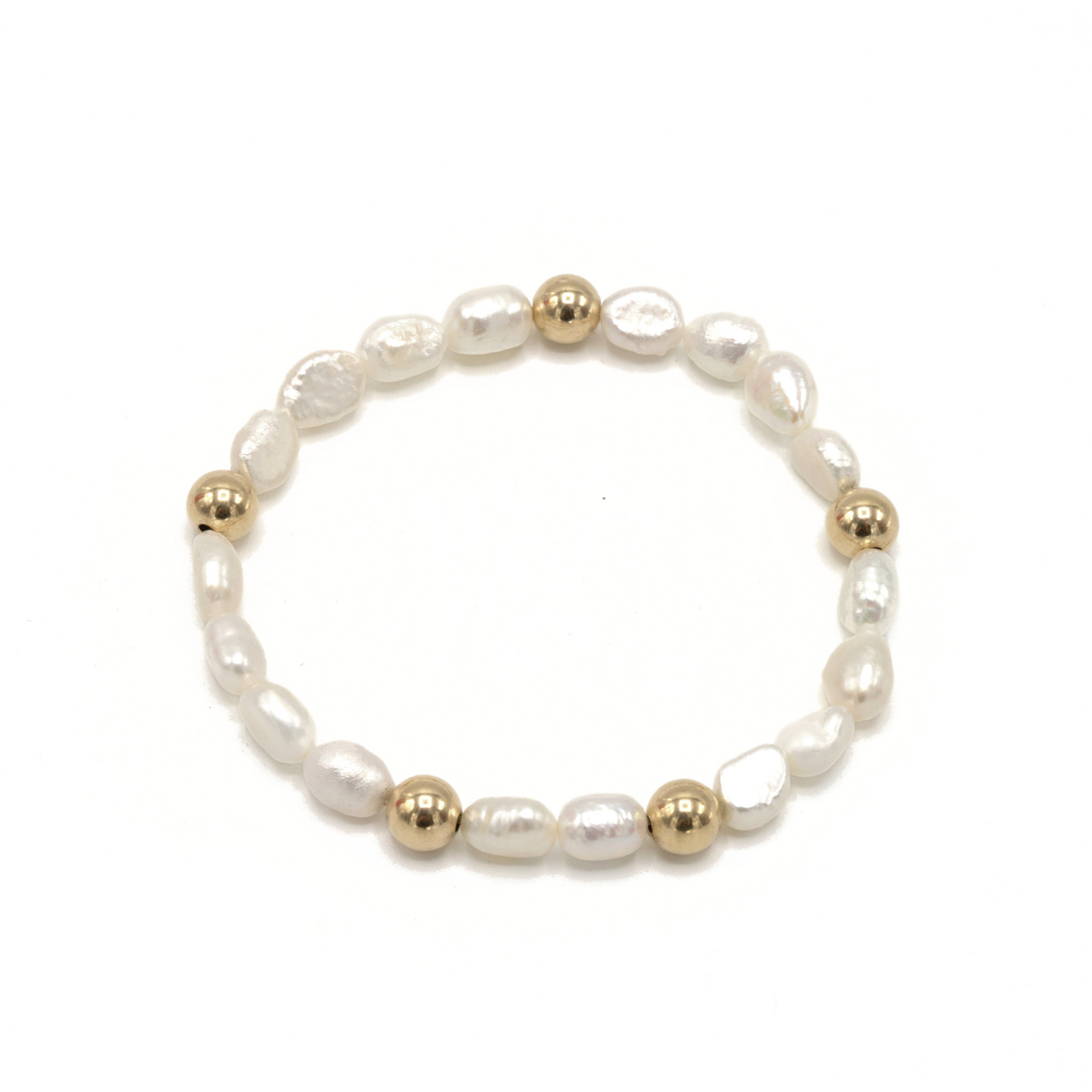 Baroque Pearl Statement Bracelet with 6mm 14k Gold-Filled Beads