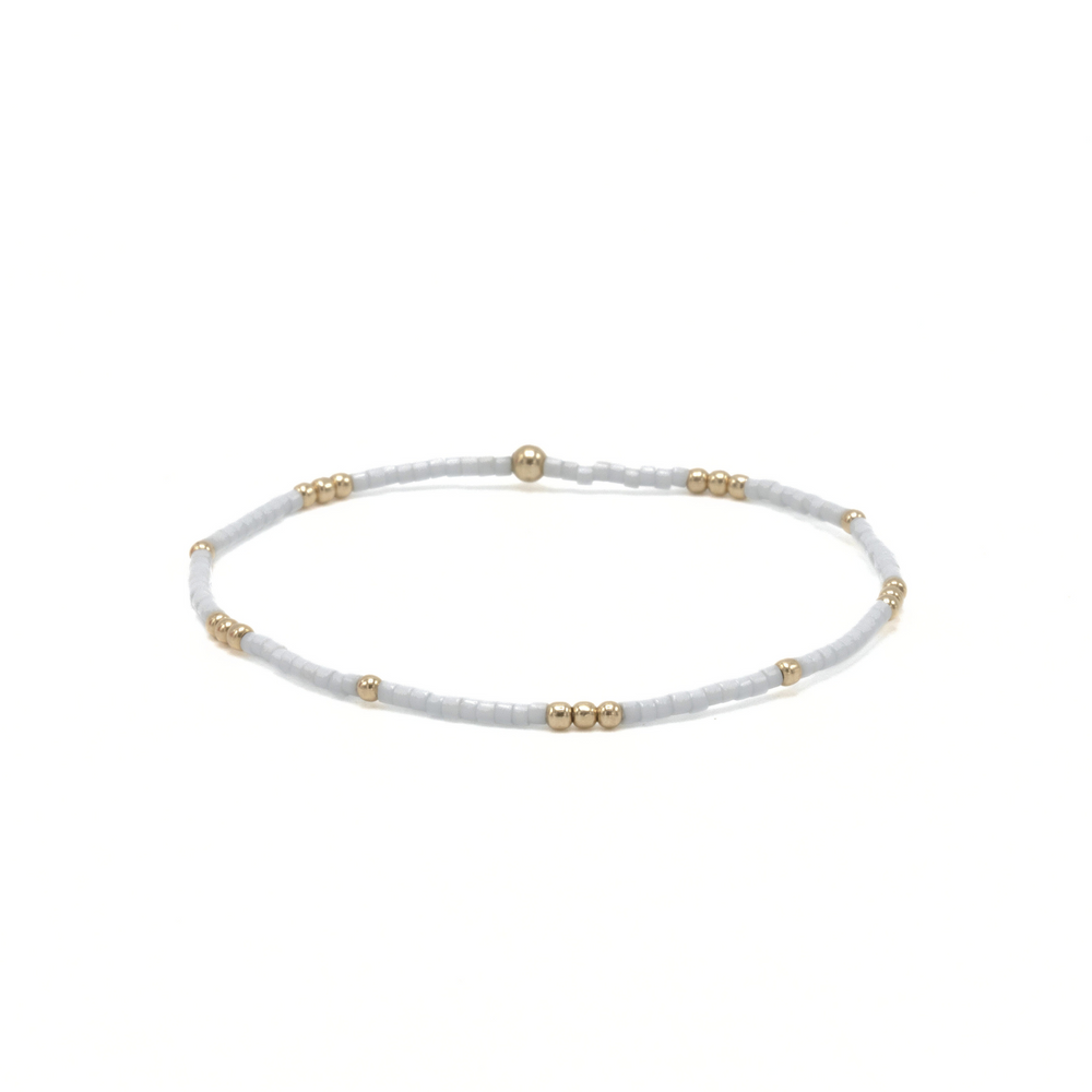 2mm Newport BLUE GRAY + Gold Filled Waterproof Bracelet