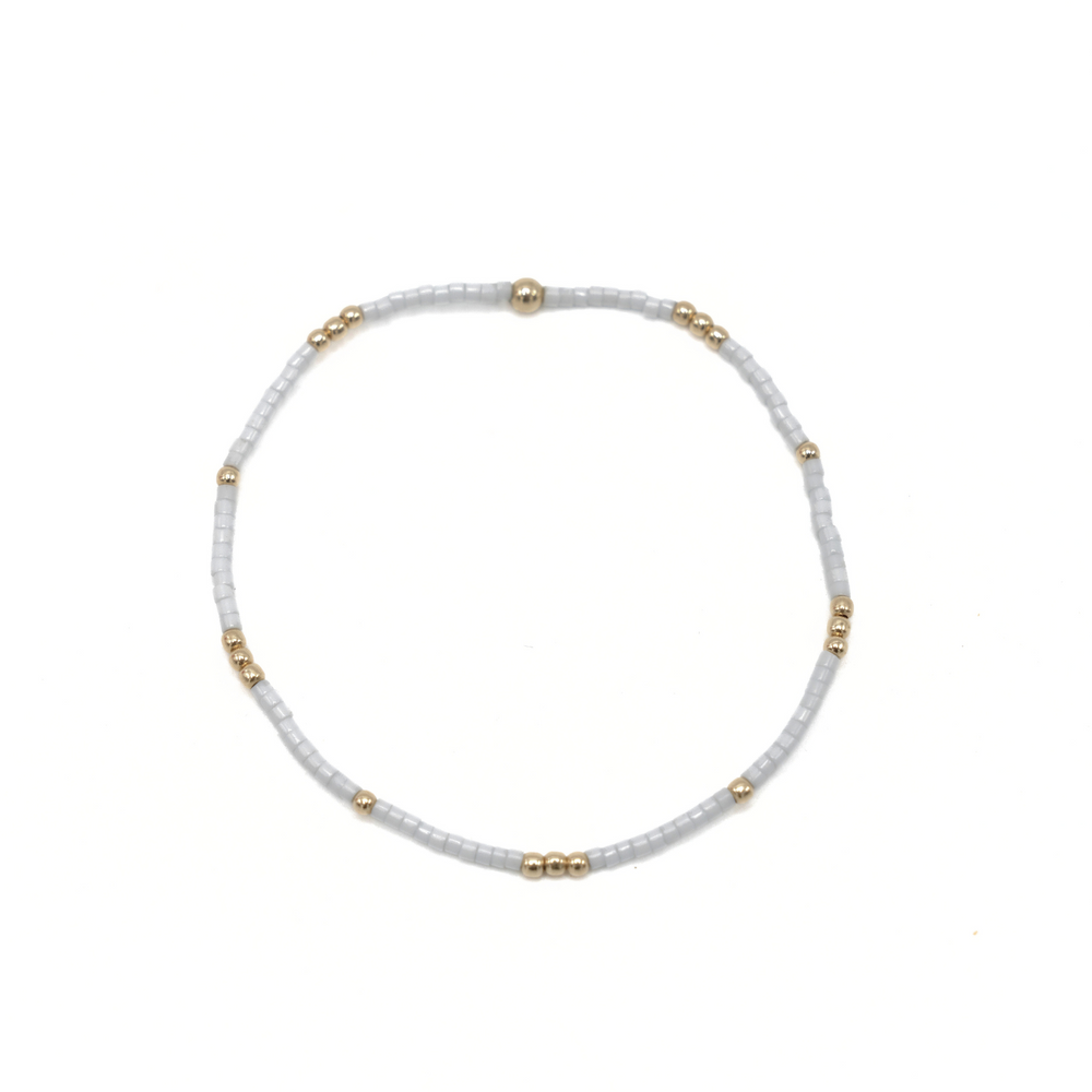 2mm Newport BLUE GRAY + Gold Filled Waterproof Bracelet