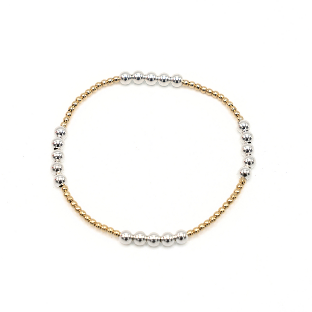 Hamptons Alloy 2x4 gold and silver beaded bracelet – Erin Gray
