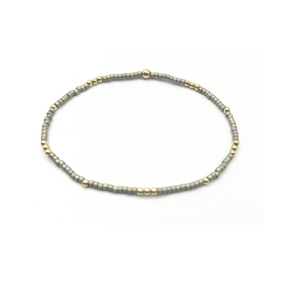 
                      
                        2mm Newport PEWTER + Gold Filled Waterproof Bracelet
                      
                    