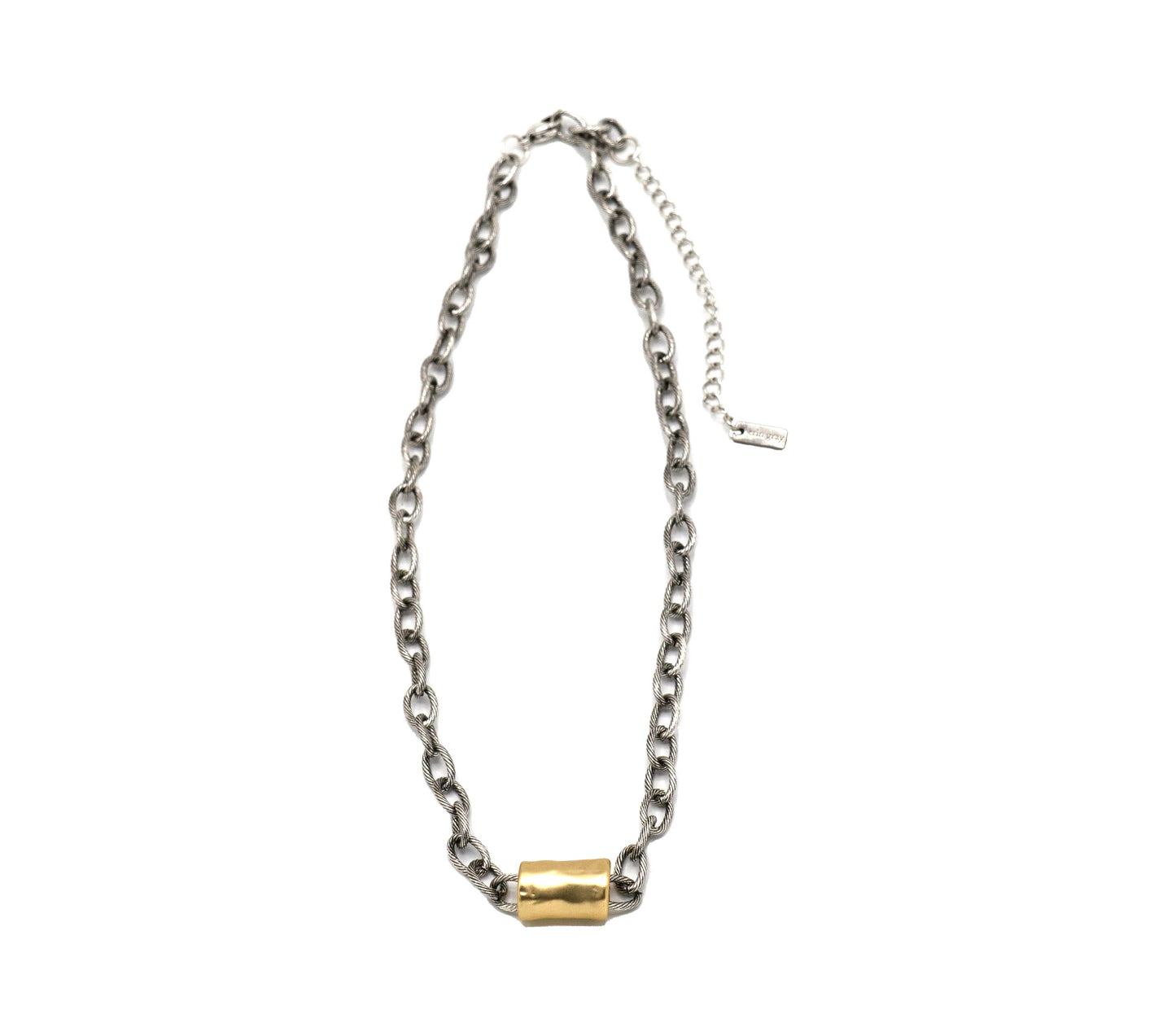 Allure Gold Barrel Mixed Metal Statement Necklace