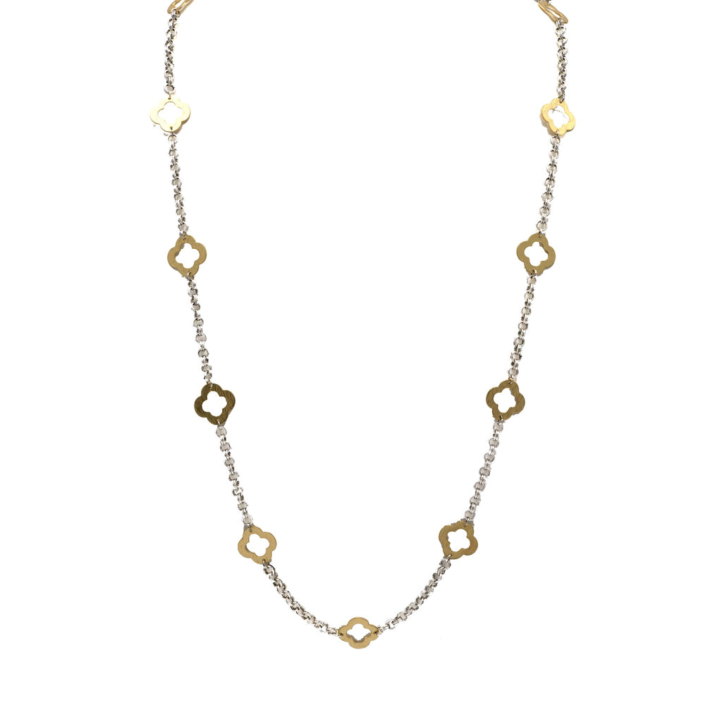 Allure Gold Trinity Long Necklace in Mixed Metal