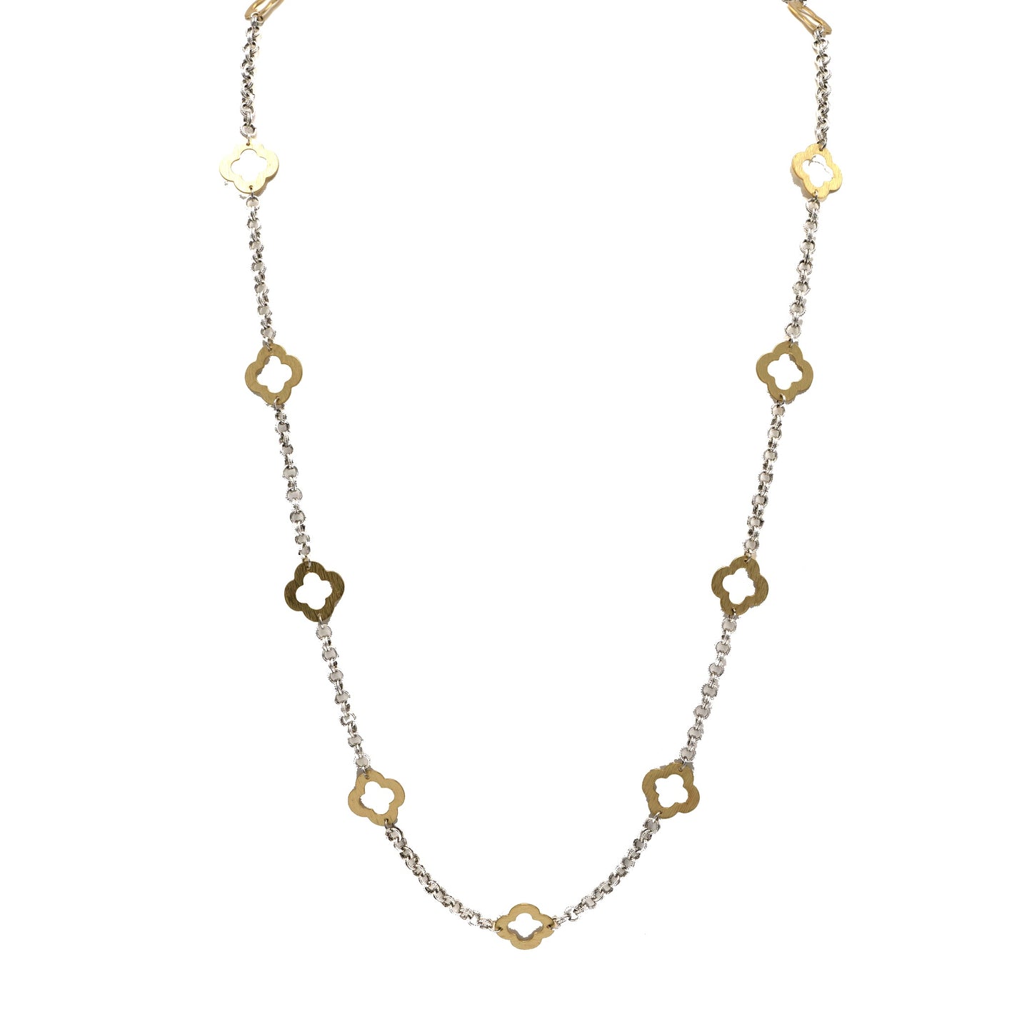 Allure Gold Trinity Long Necklace in Mixed Metal