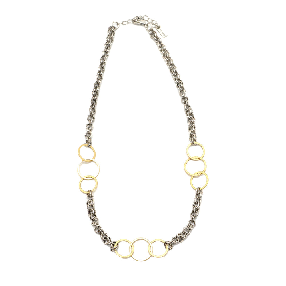 Allure Gold Trinity Statement Necklace in Mixed Metal