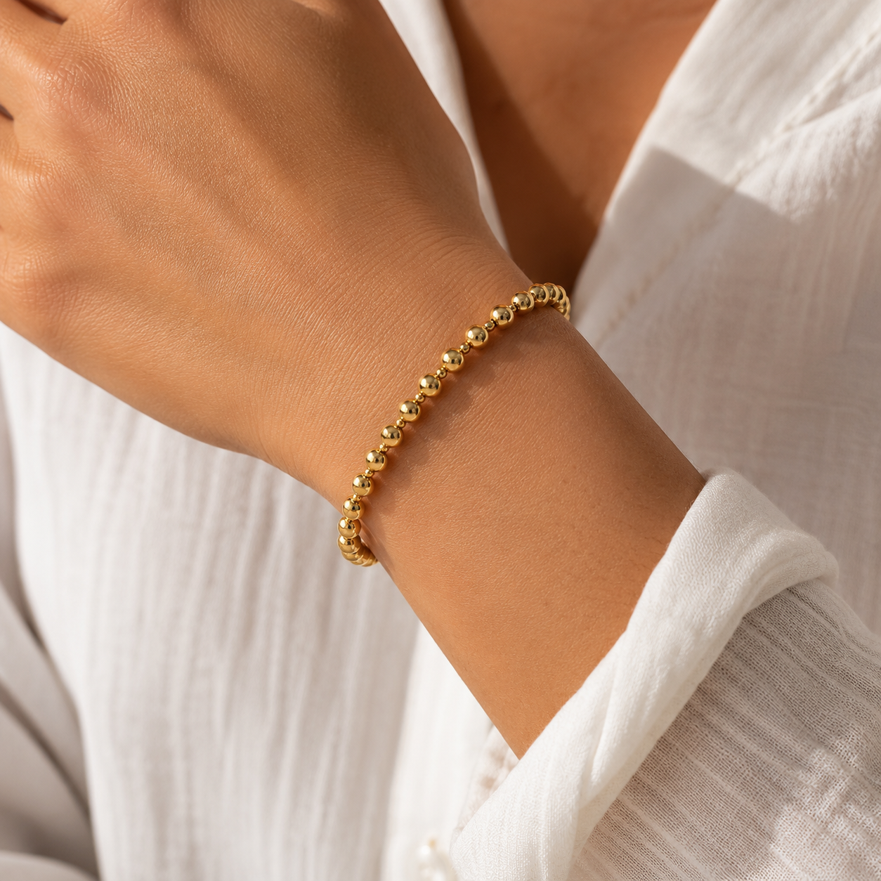 5mm+2mm+5mm Gold Filled Waterproof Dimension Bracelet erin gray