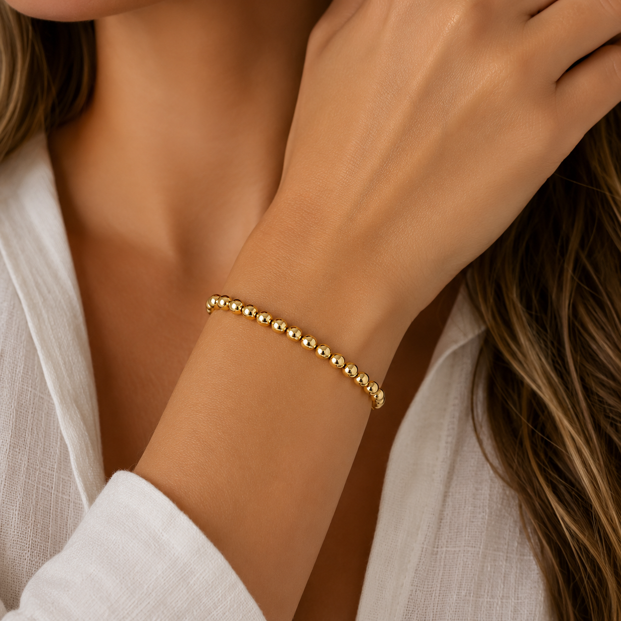 4mm 14k Gold Filled Karma waterproof bracelet erin gray