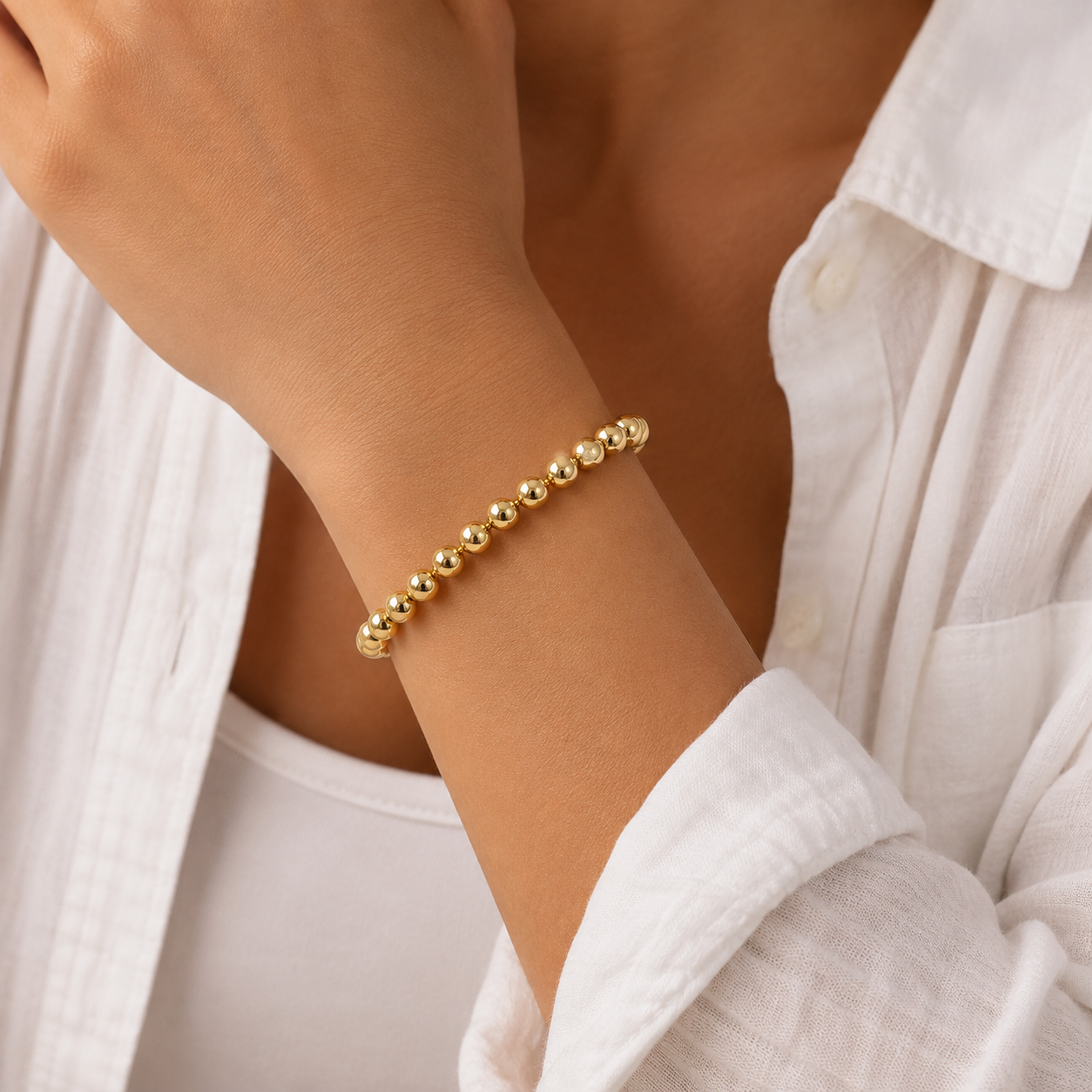 5mm Waterproof 14k Gold Filled Karma Bracelet erin gray
