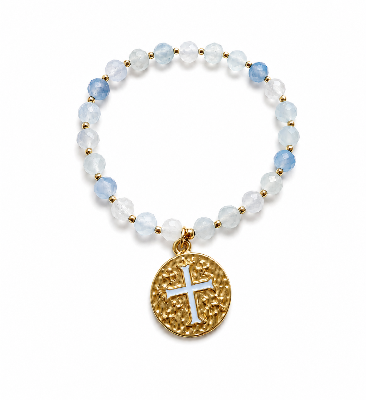Coin Bracelet on Natural Angelite Stone erin gray