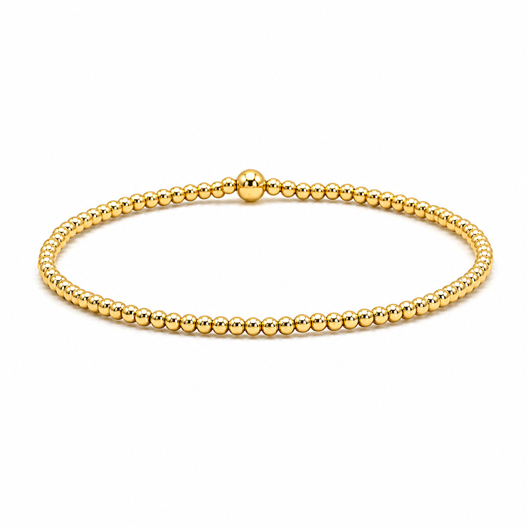 2mm Gold Filled Waterproof Karma bracelet (with single 4mm) erin gray