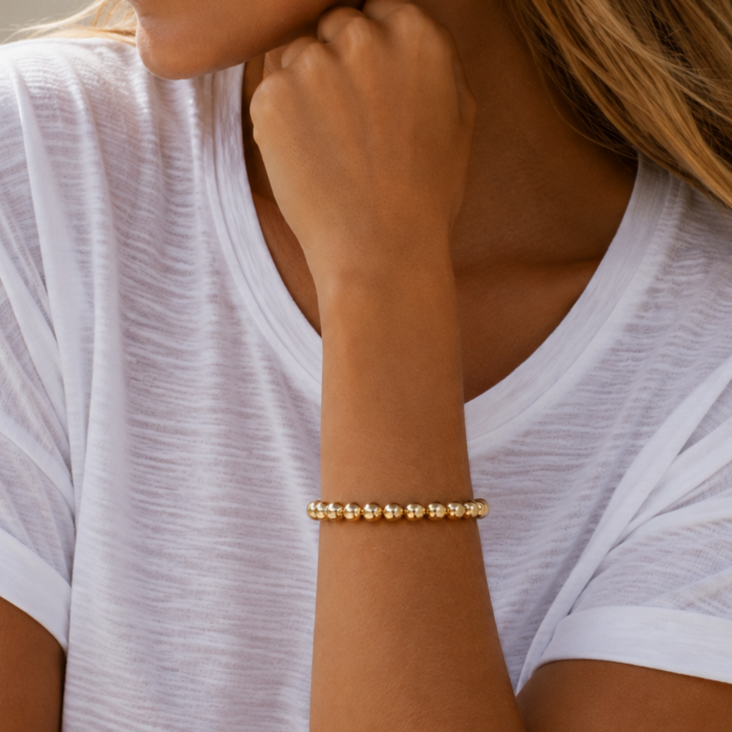 6mm Waterproof 14k Gold Filled Karma Bracelet erin gray