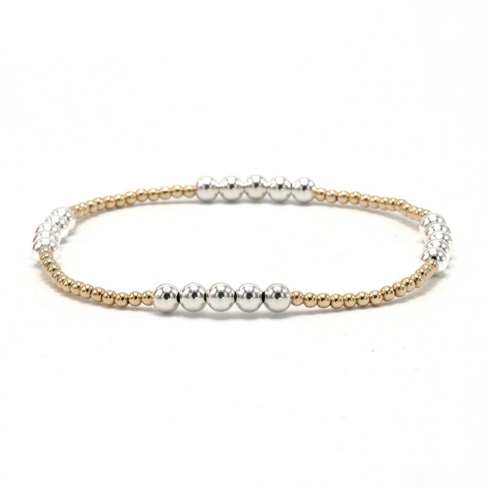 Hamptons Alloy 2x4 gold and silver beaded bracelet – Erin Gray