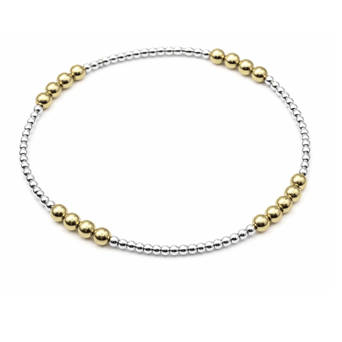 Sterling silver and 14k gold-filled beaded bracelet from erin gray's The Hamptons Mix 2x4 jewelry collection.