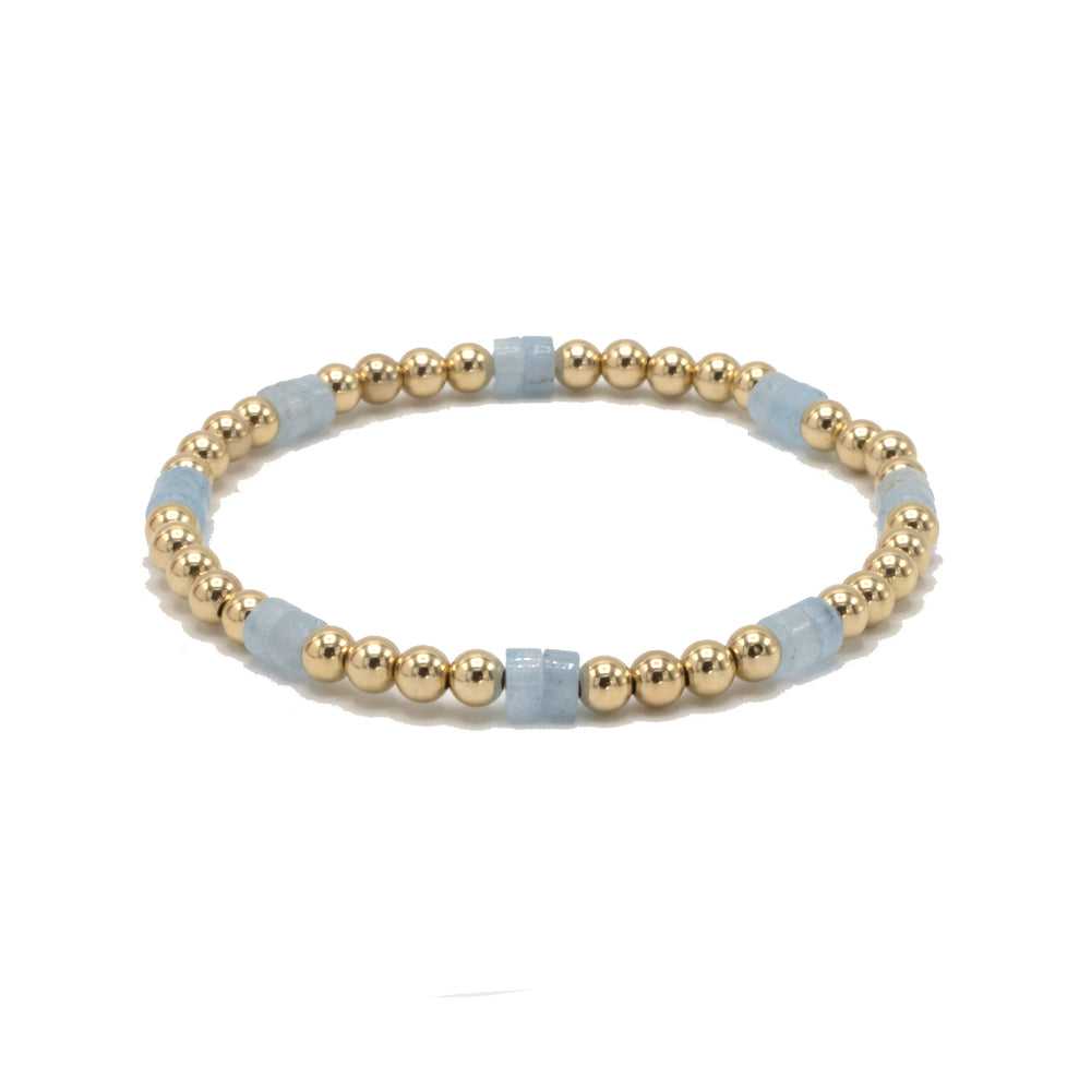 Heishi aquamarine and gold-filled bracelet – Erin Gray