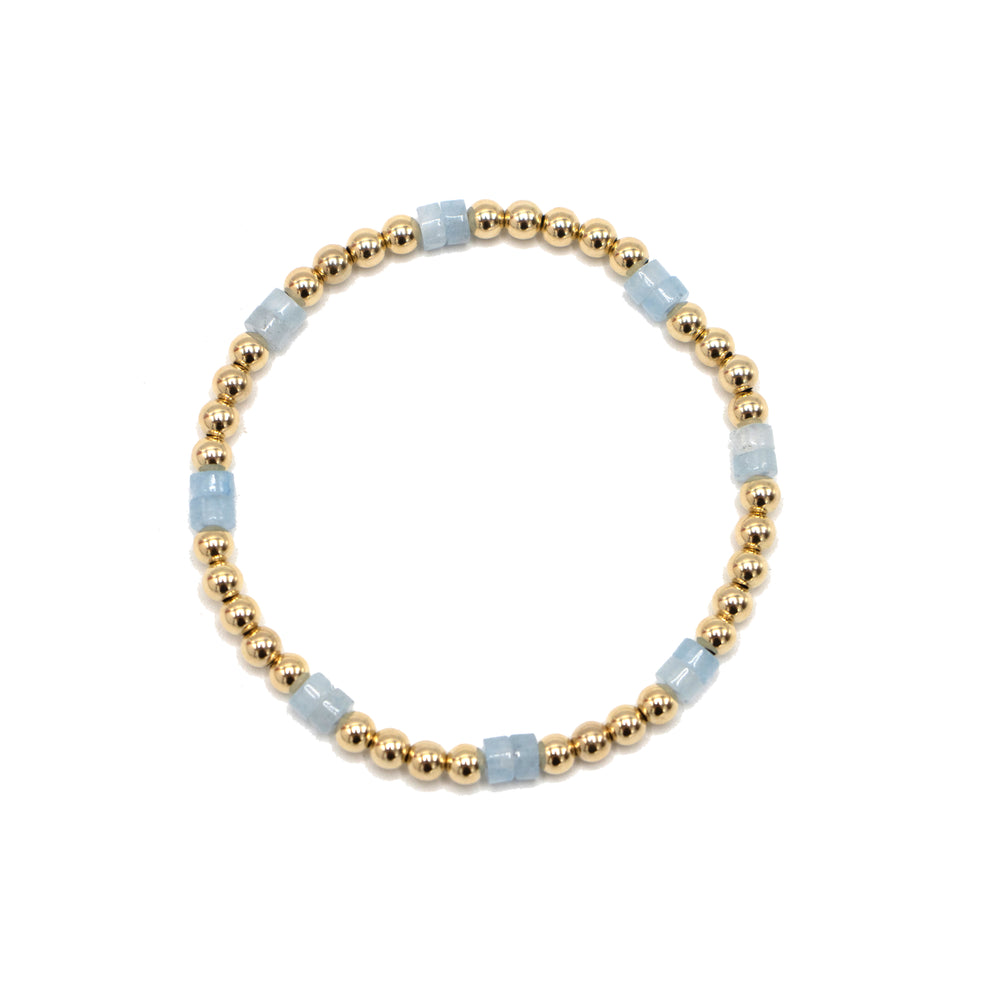Heishi aquamarine and gold-filled bracelet – Erin Gray