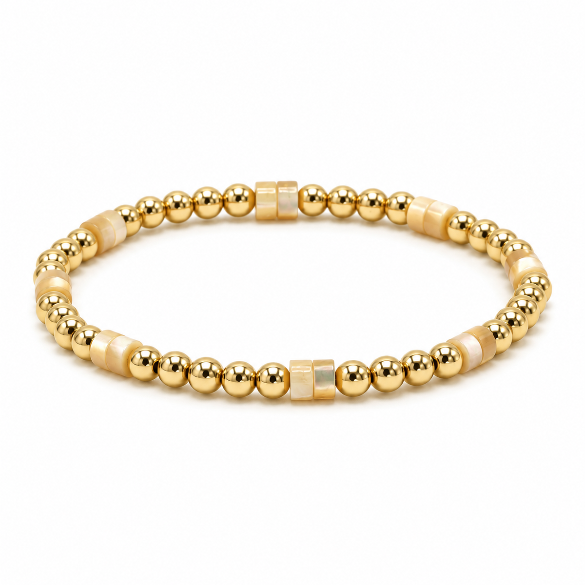 The Heishi Natural Stone & 14k Gold filled Waterproof Bracelet erin gray