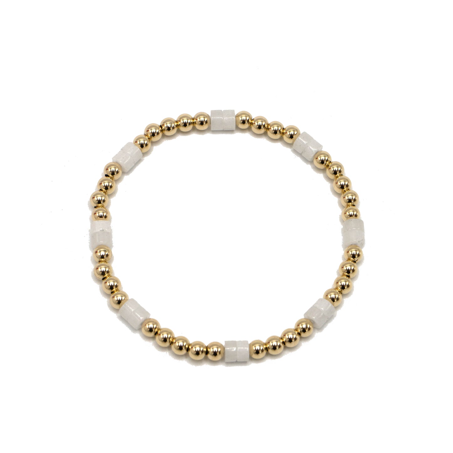White Heishi stone and gold-filled bracelet – Erin Gray