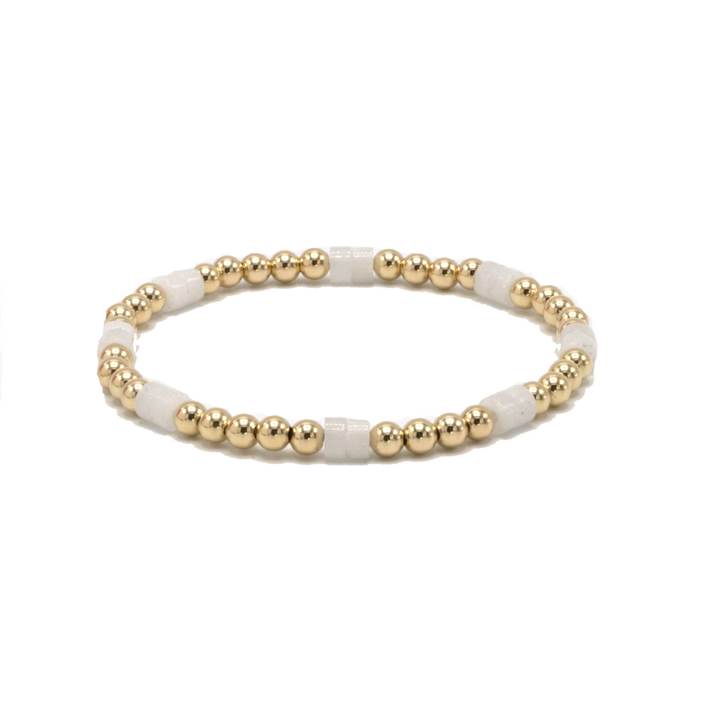 White Heishi stone and gold-filled bracelet – Erin Gray