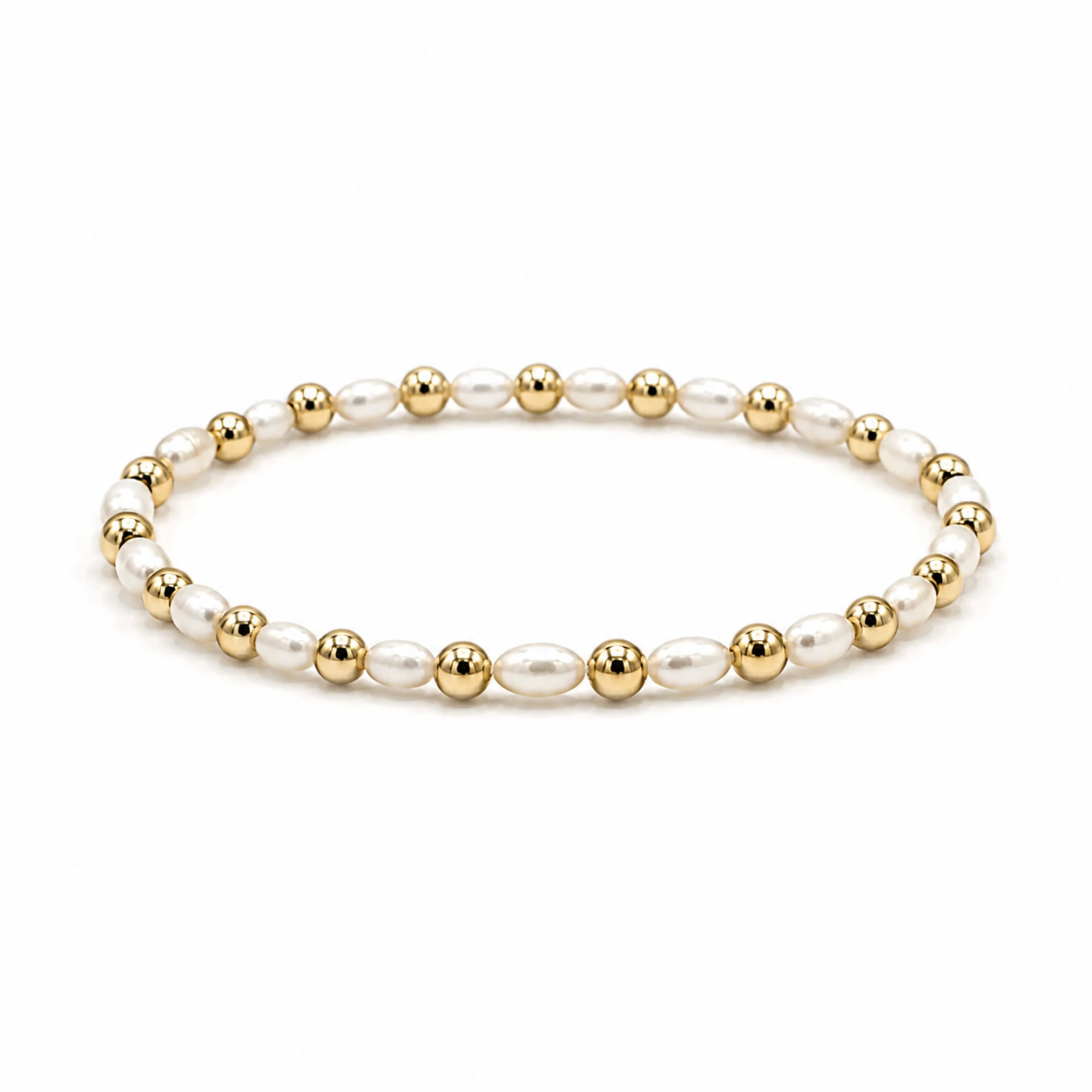 4mm Montauk 14k Gold and Pearl Waterproof Bracelet erin gray