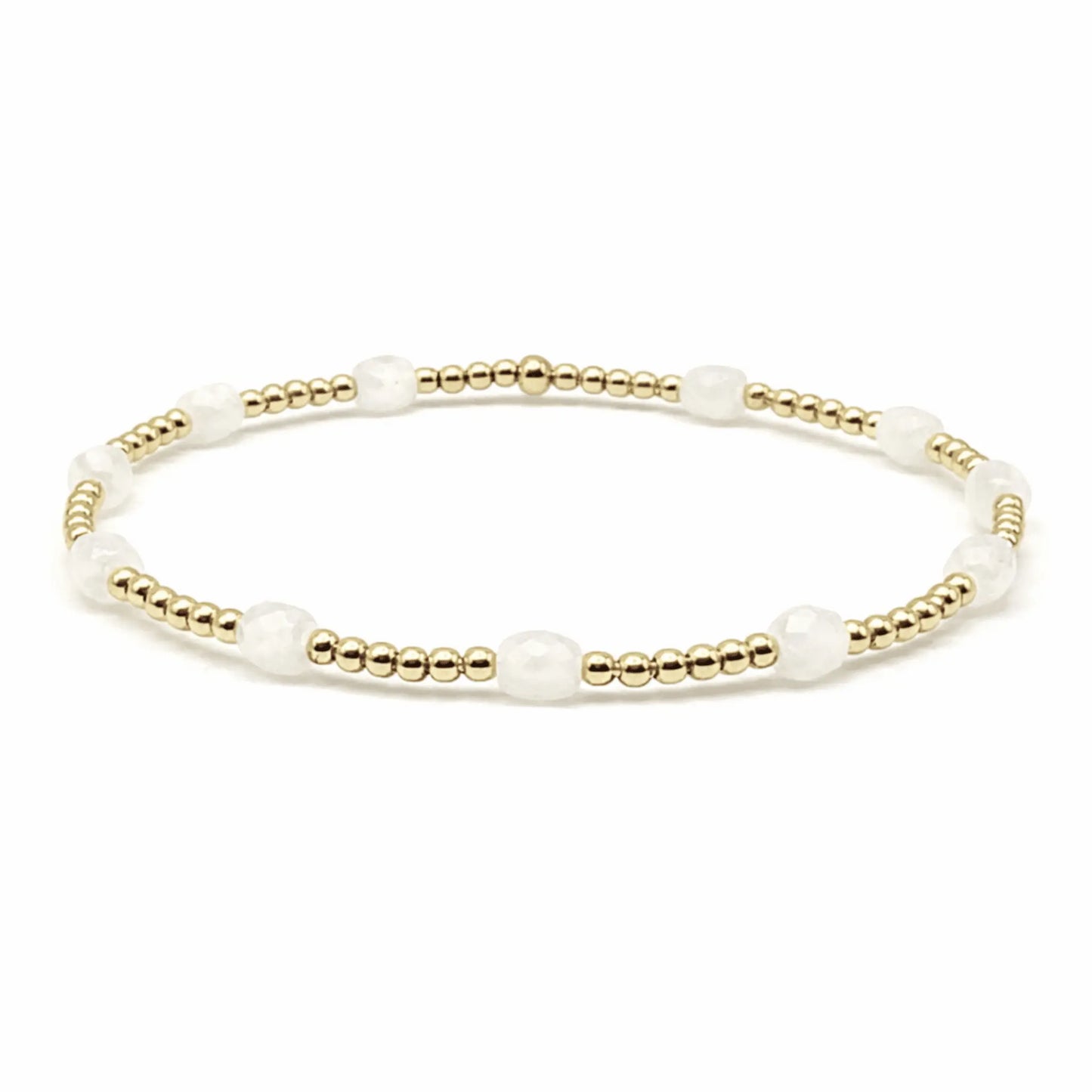 Gold-filled Key West bracelet in taupe beads by Erin Gray, featuring a stylish beaded jewelry design.