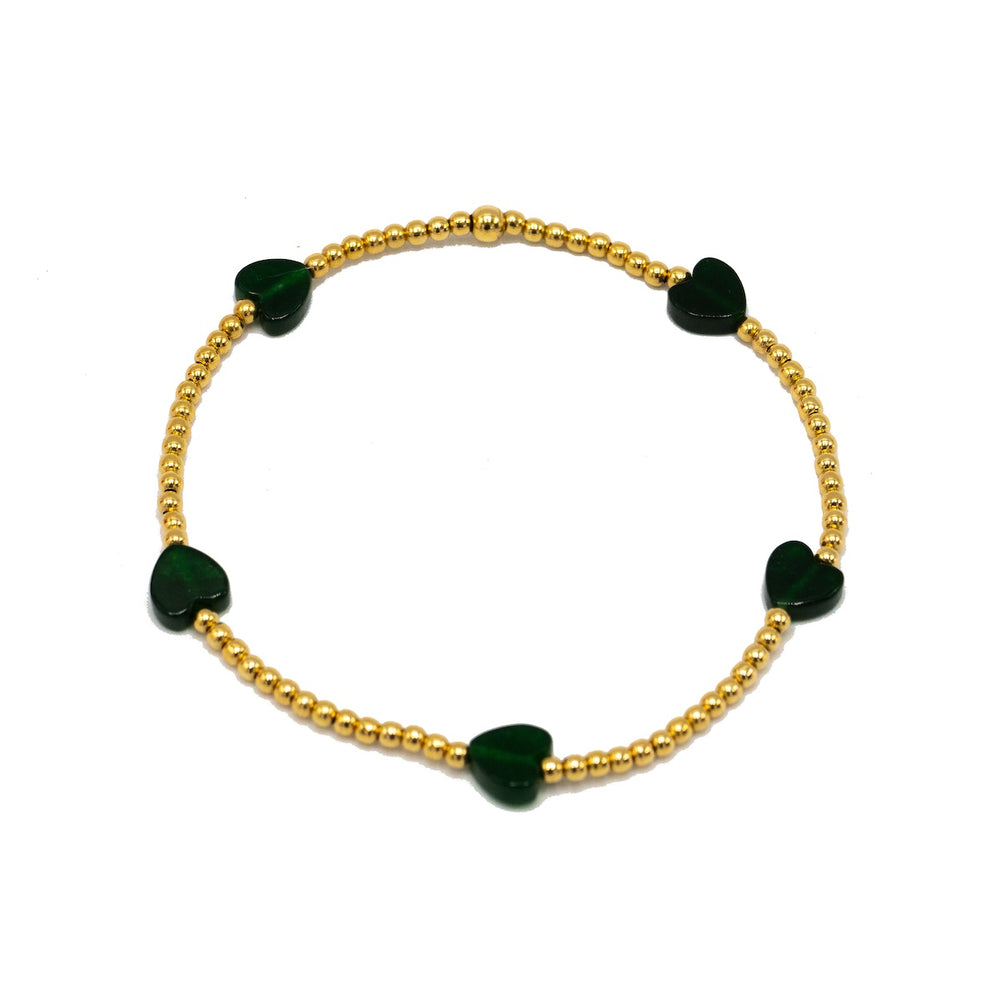 The Love Bracelet in Green Natural Stone - Erin Gray